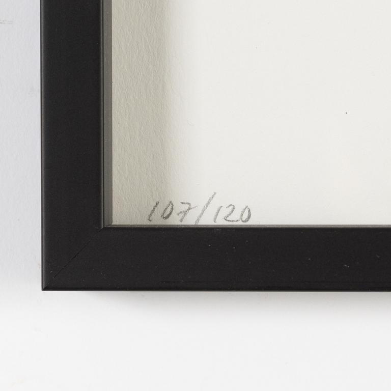 Makode Linde, litografi med UV-lack signerad, 107/120.