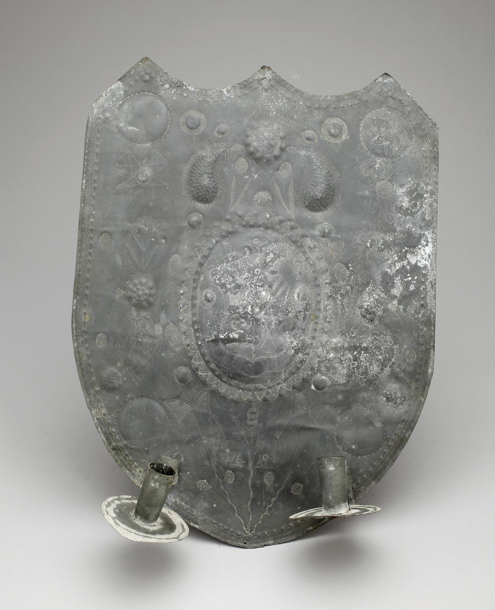 LJUSPLÅT, plåt, barockstil, sent 1800-tal.