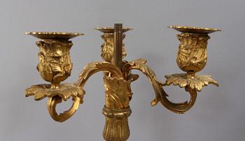 KANDELABRAR, ett par, nyrokoko, 1800/1900-tal.