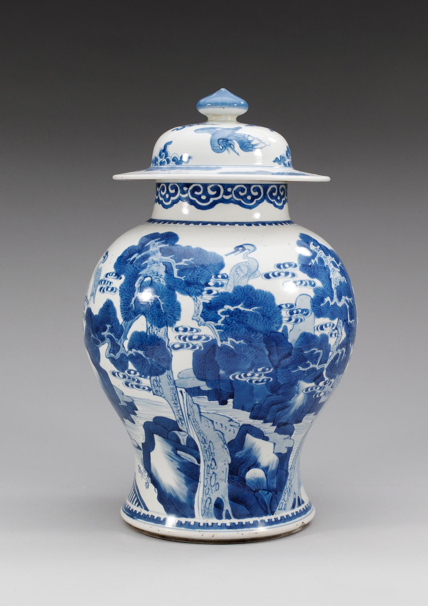 URNA med LOCK, porslin. Qing dynastin, Kangxi (1662-1722).