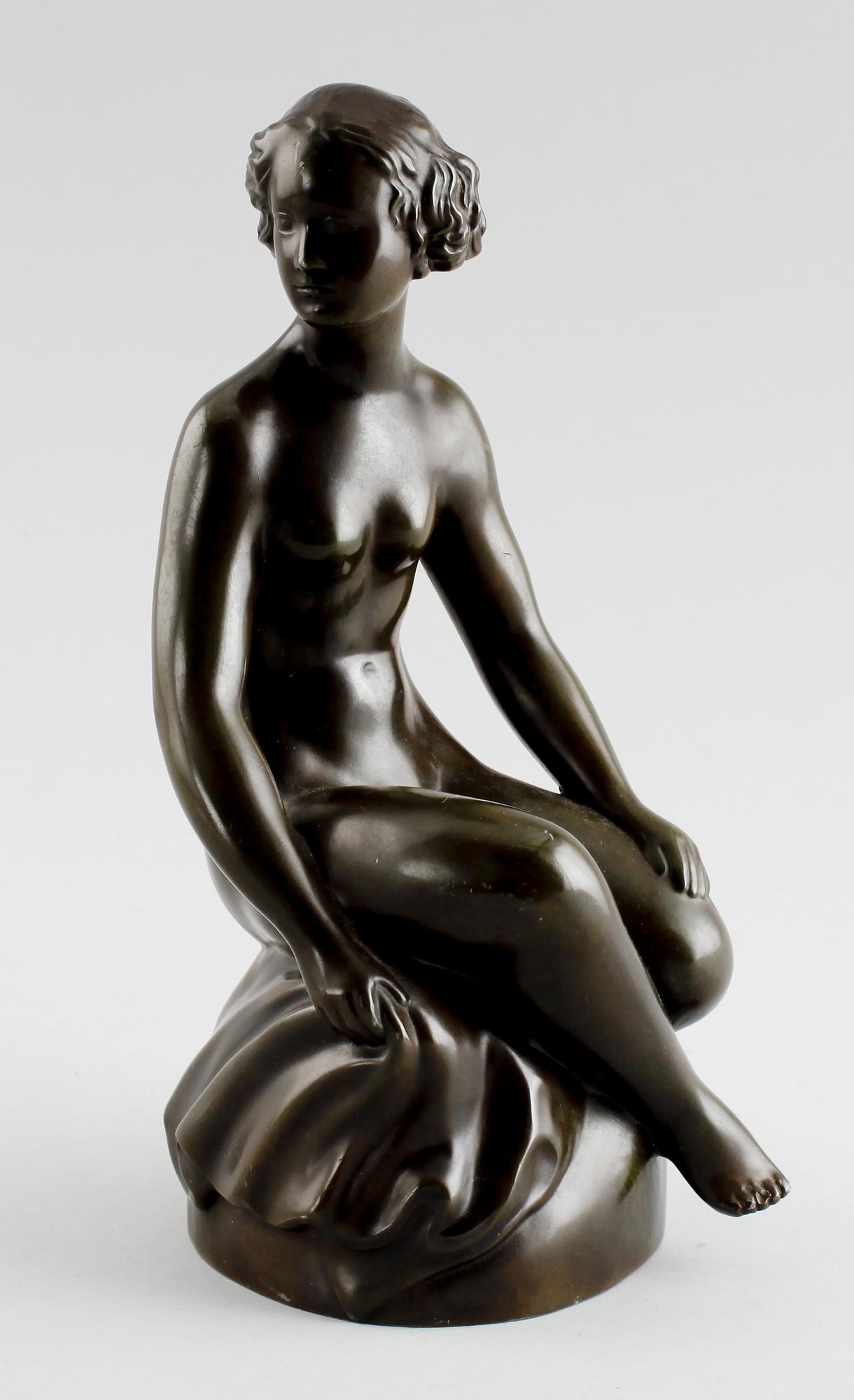 JUST ANDERSEN, skulptur, brons, sign.