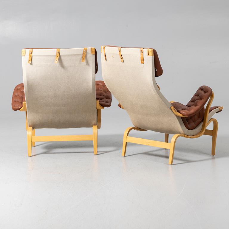 Bruno Mathsson, Armchairs, a pair, "Pernilla", DUX, second half of the 20th century.