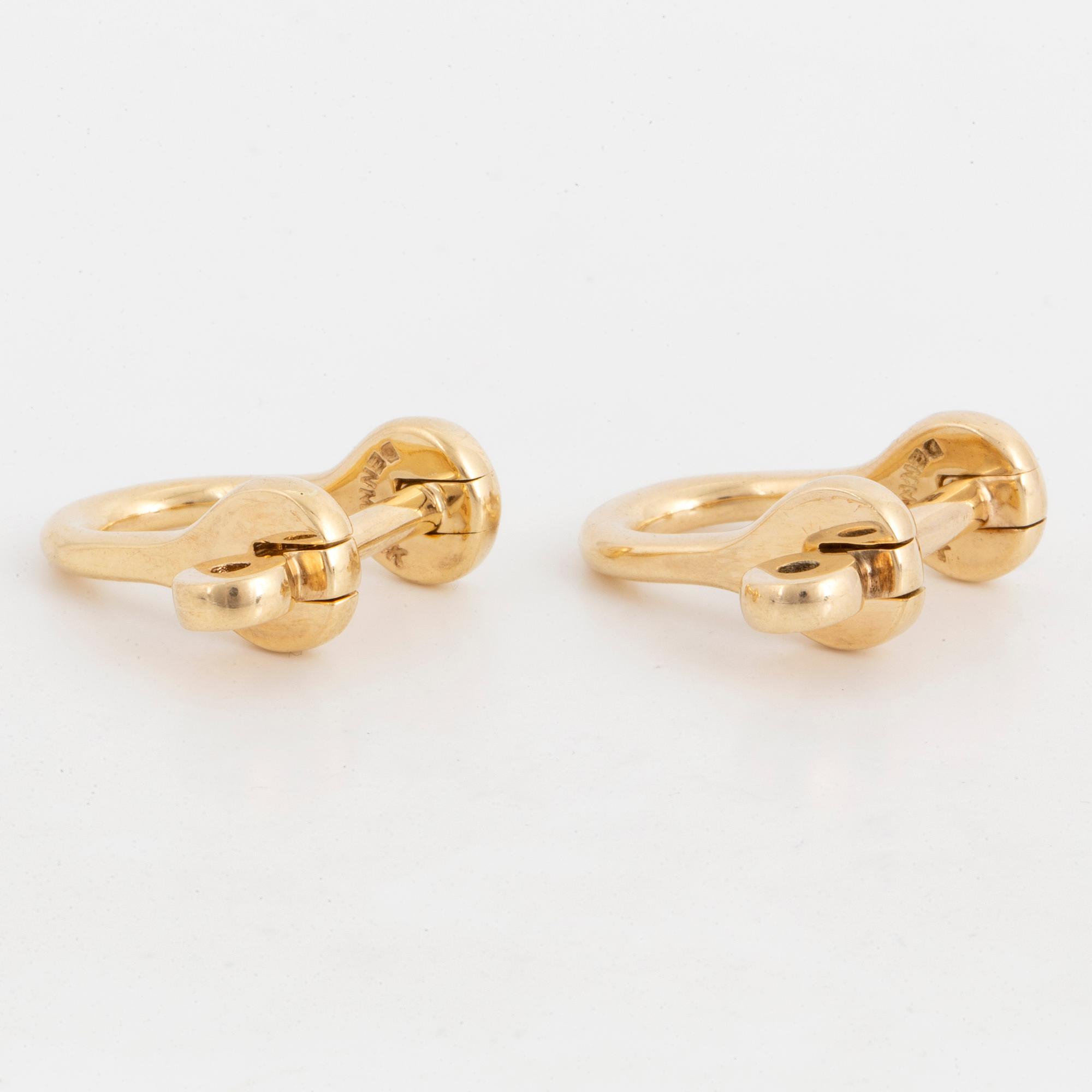OLE LYNGGAARD, manschettknappar, 14K guld.