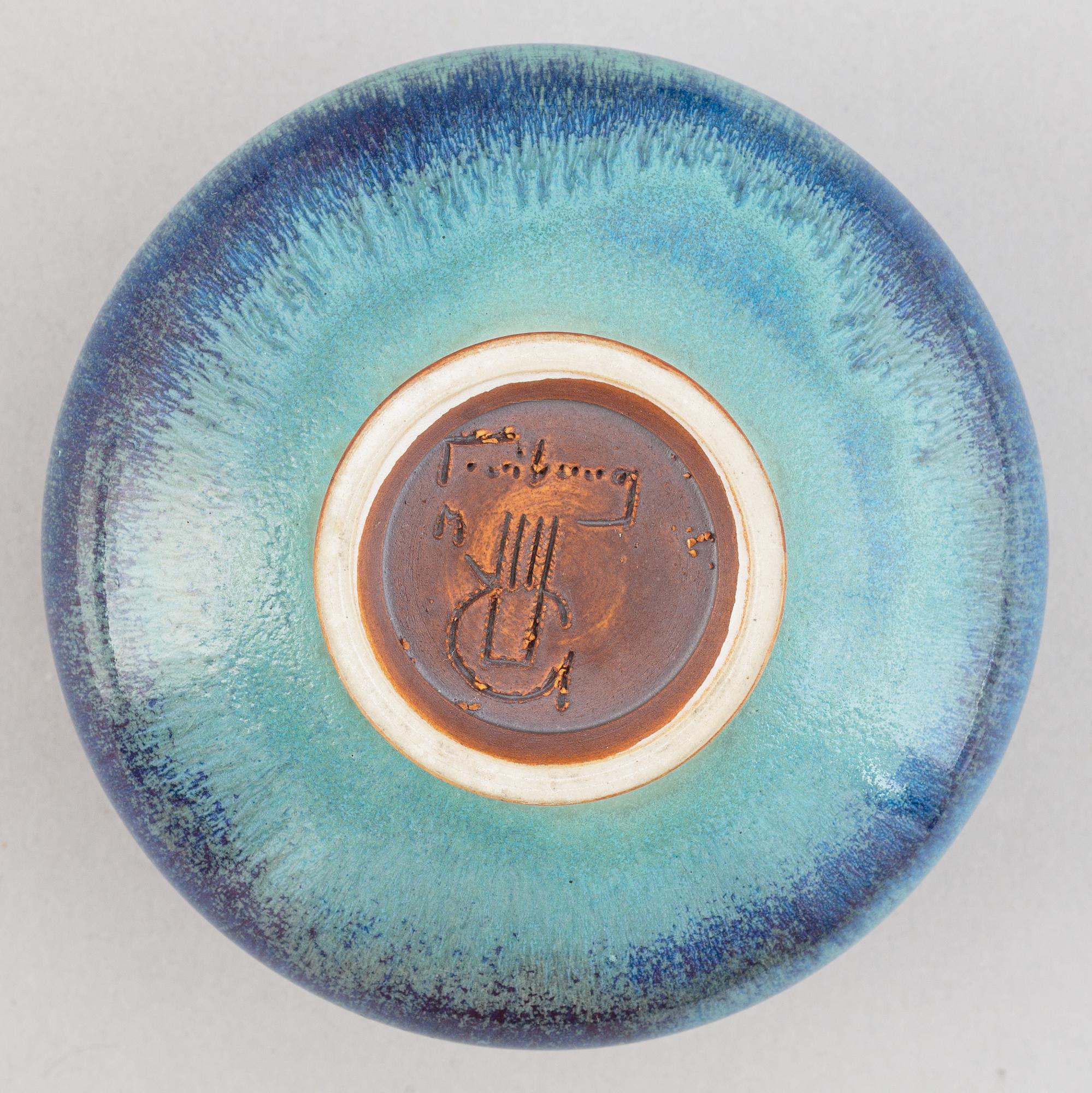 Berndt Friberg, two stoneware vases, Gustavsbergs studio, mid 20th Century.