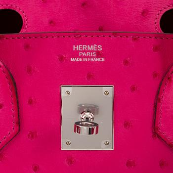 Hermès, a pink ostrich 'Birkin 30' handbag, 2019.