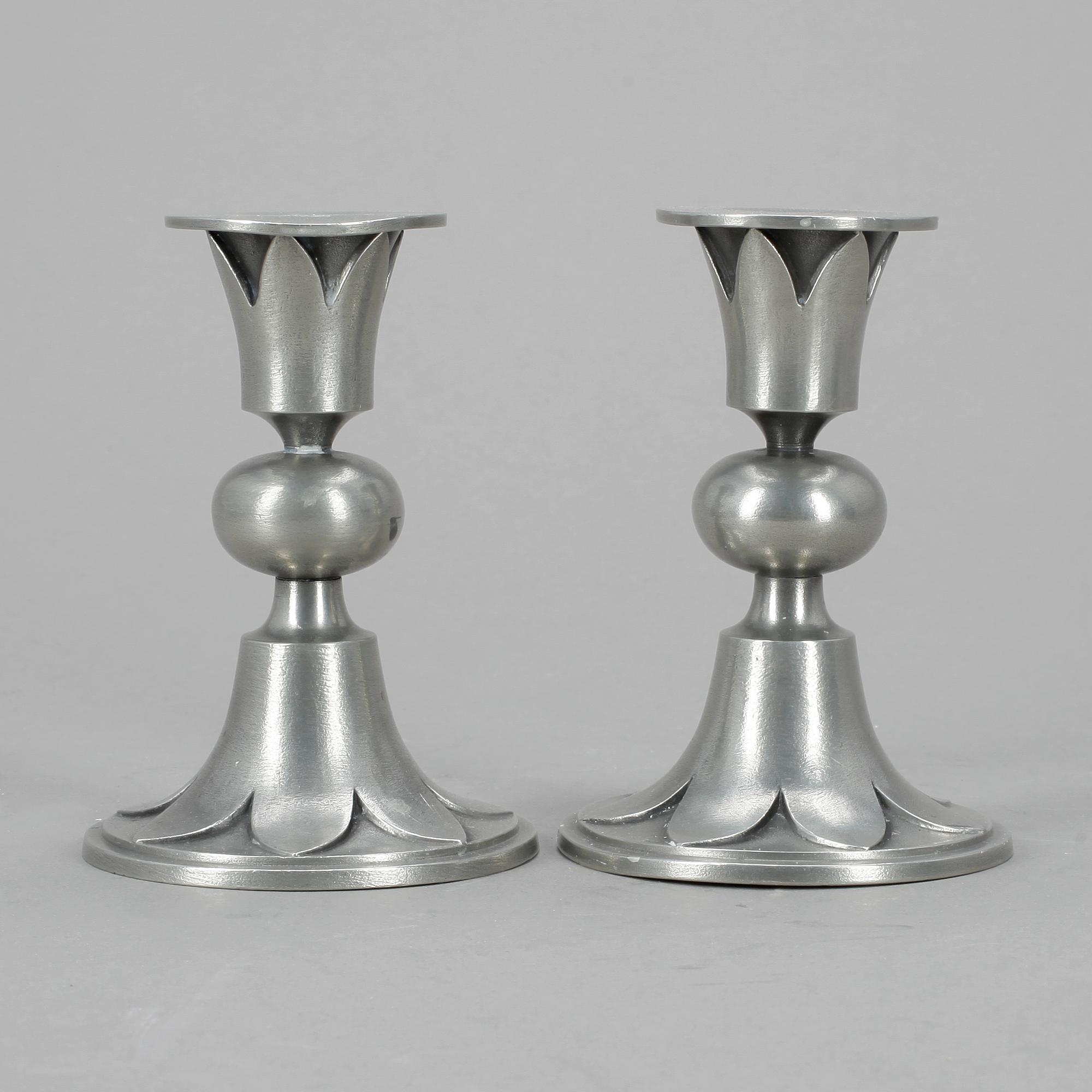 LJUSSTAKAR, ett par, tenn, Edvin Ollers, 1960.