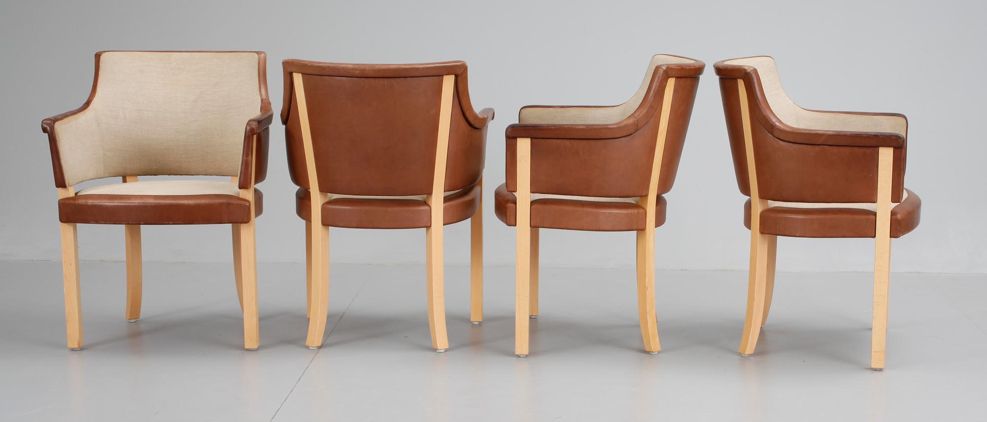 FÅTÖLJER, 4 st, "Riksdagen", design Åke Axelsson för Gärsnäs Möbler AB. 1980-tal.