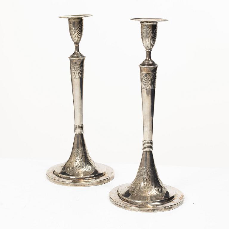 Candlesticks, a pair, silver, Prague, 1817.