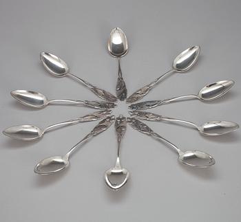 SKEDAR, 10 st, silver, Kultakeskus, Tavastehus 1930-tal. Vikt tot. 446 g.