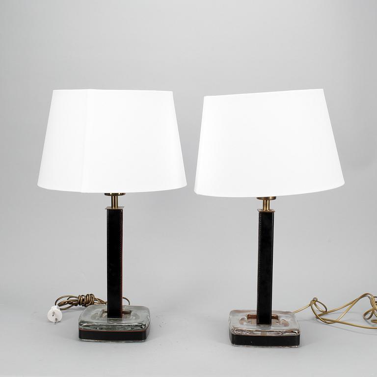 BORDSLAMPOR, ett par, Böhlmarks, 1900-talets andra hälft.