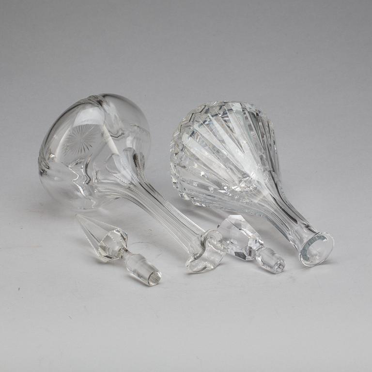 KARAFFER, 2 st, glas. 1800/1900-tal.