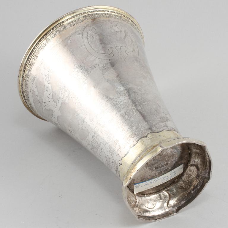 BÄGARE, silver, Carl Fahlberg, Uppsala, 1783, vikt 440 gram.