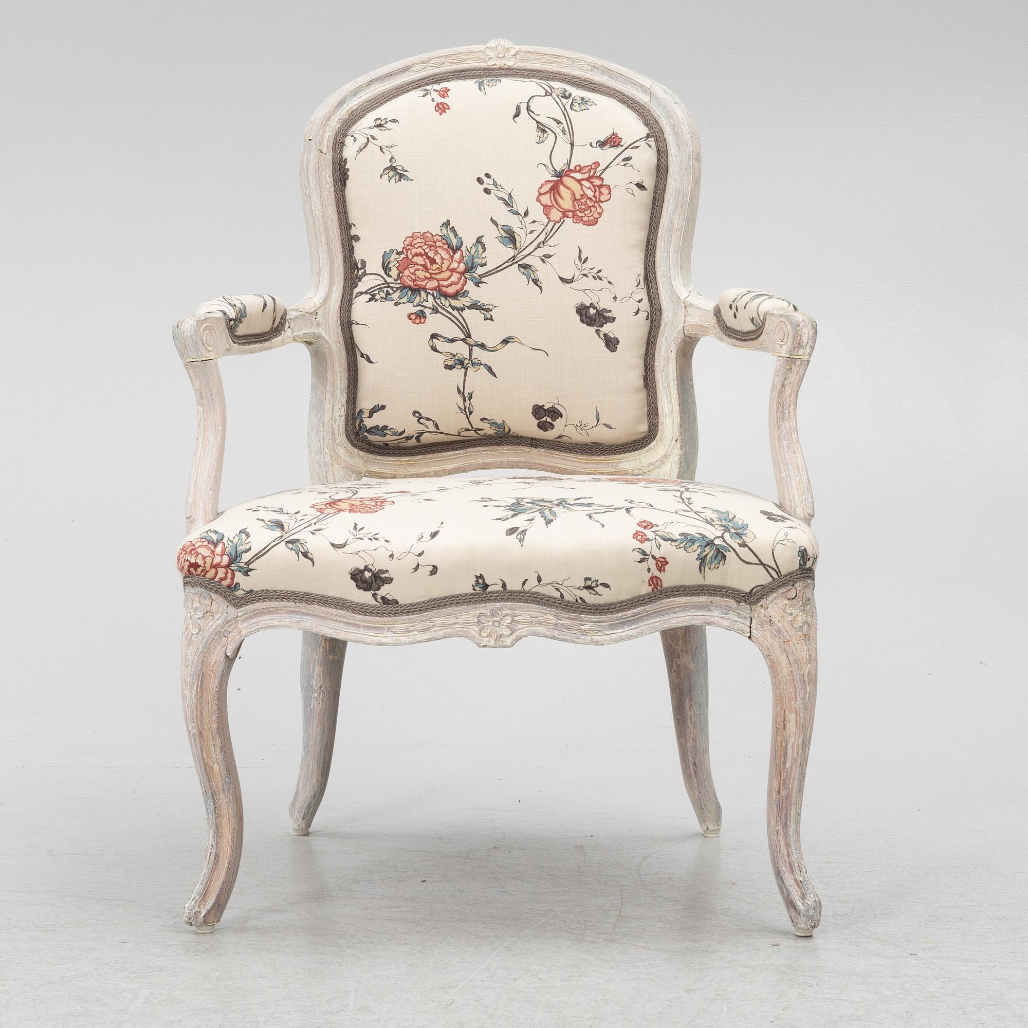 Karmstol, rokoko 1700-talets mitt.