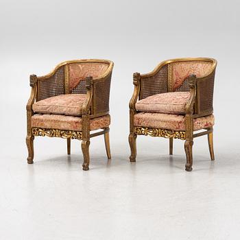 A pair of armchairs, 20th Century.