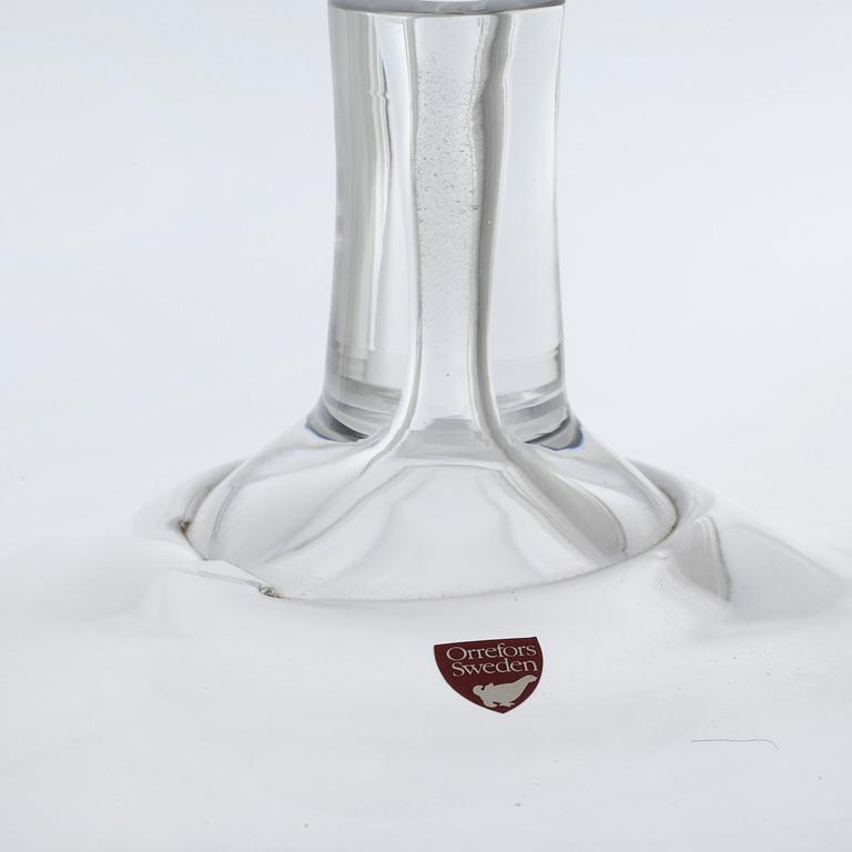A signed glass vase by INGEBORG LUNDIN, "Äpplet (the apple)" for Orrefors.