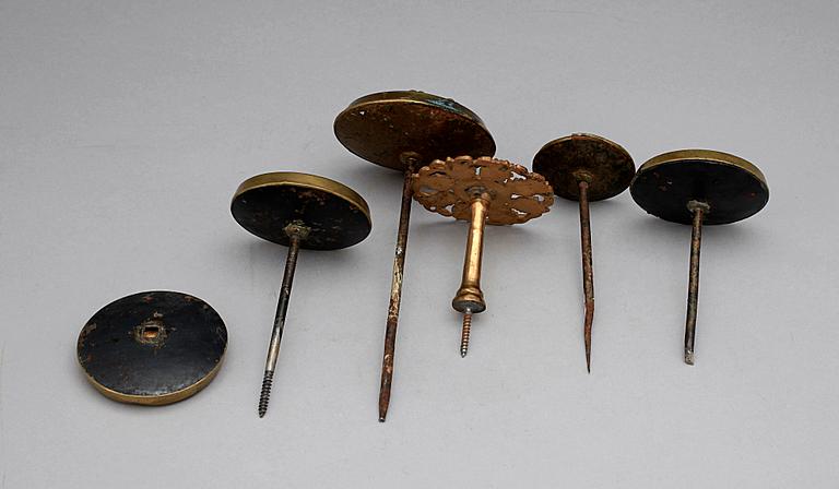 GARDINHÅLLARE, 6 st, 1800-tal.