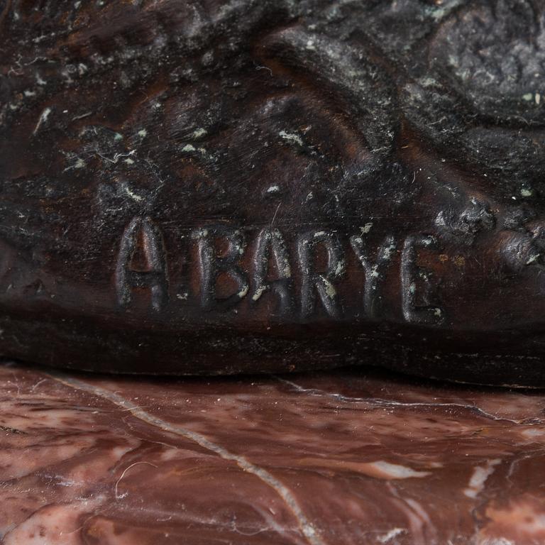 Antoine Louis Barye, efter, skulptur, brons, signerad.
