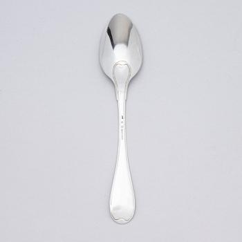 Twelve Swedish 18th century silver spoons, marks of Pehr Zethelius, Stockholm 1794.