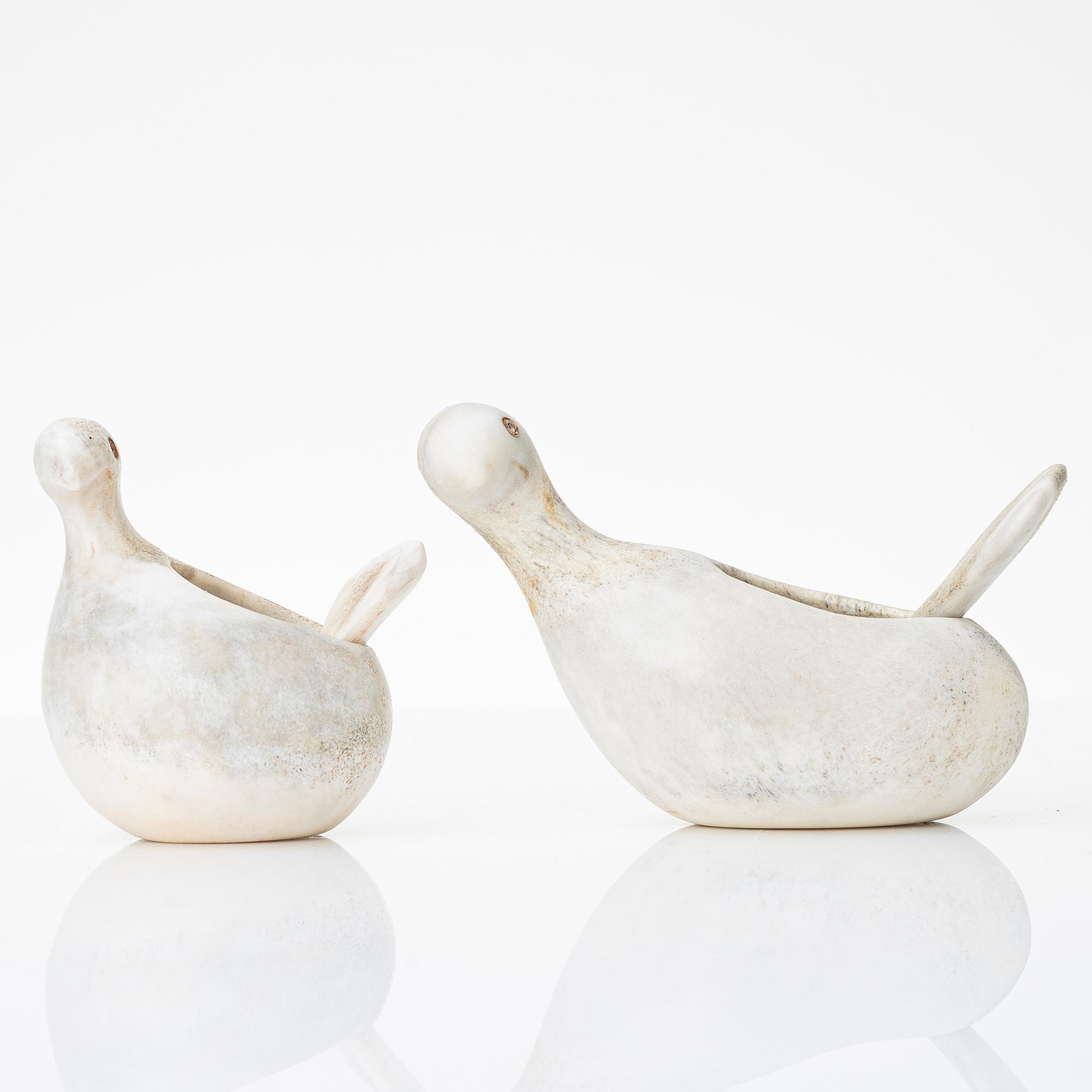 Lars Pirak, A pair of salt cellars, signed.