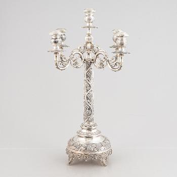 Candelabrum, silver, 20th century.