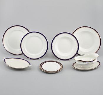SERVISDELAR, 72 st, flintgods, Gustavsberg, omkring 1900.