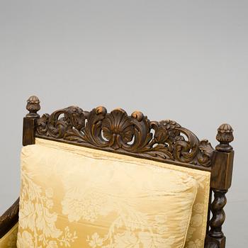 FÅTÖLJER, ett par. Barockstil, 1900-talets första hälft.
