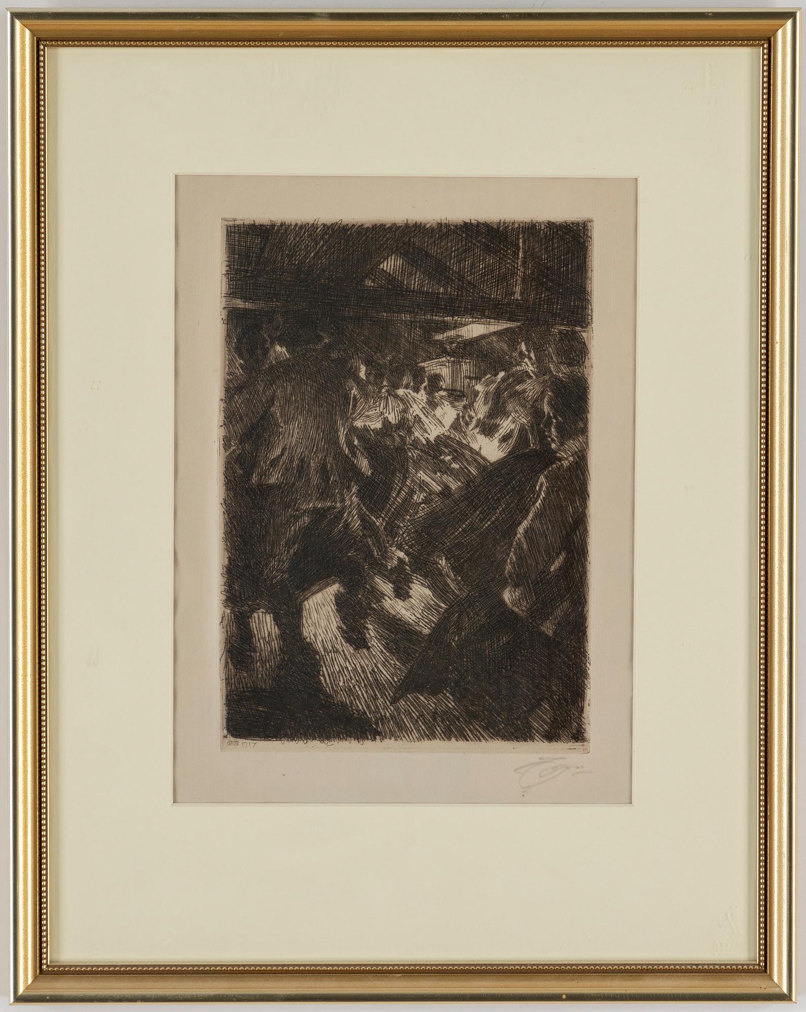 ANDERS ZORN, etching, 1917, signed in pencil.