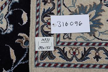 A rug, Nain, part silk, 9 LAA, ca 192 x 152 cm.