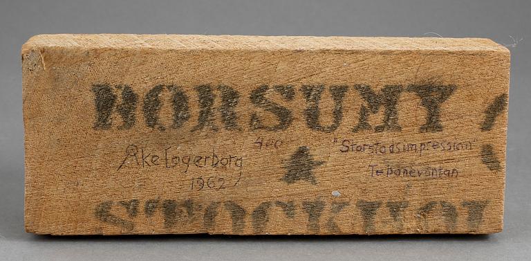 ÅKE LAGERBORG, skulptur, signerad, daterad 1962.