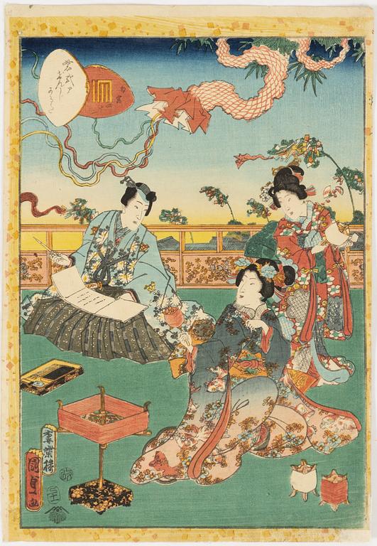 Utagawa Kunisada II, träsnitt.