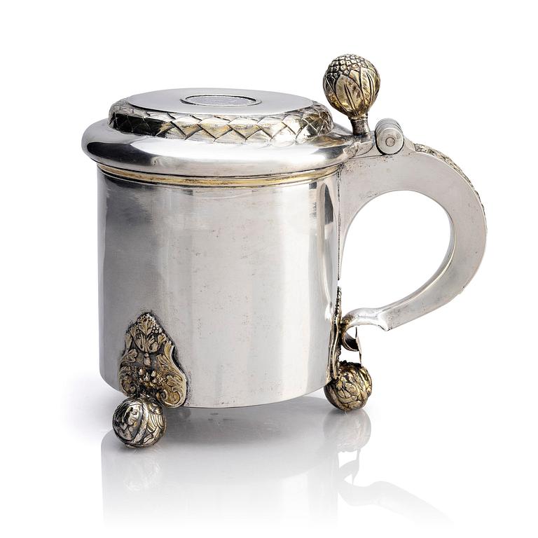 A parce-gilt silver tankard, mark of Stephan Halling, Örebro, Sweden 1795.