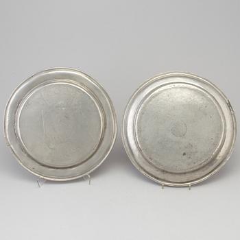 FAT SAMT SKÅLFAT, tenn, 2 st, 1700-tal.