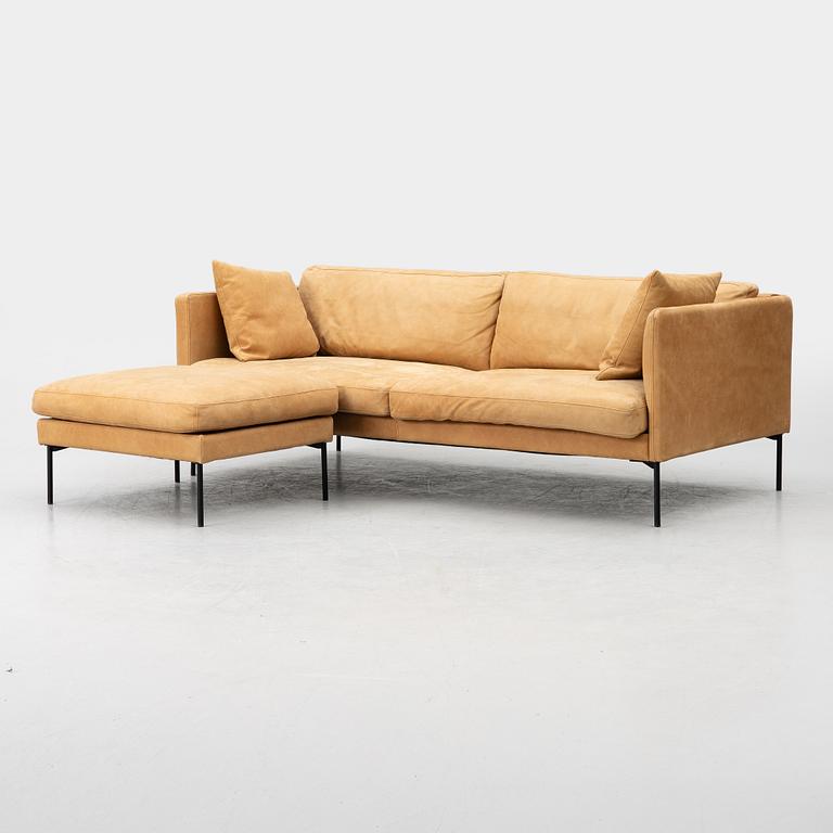 Sofa with footstool/chaise longue, exceptional, period.