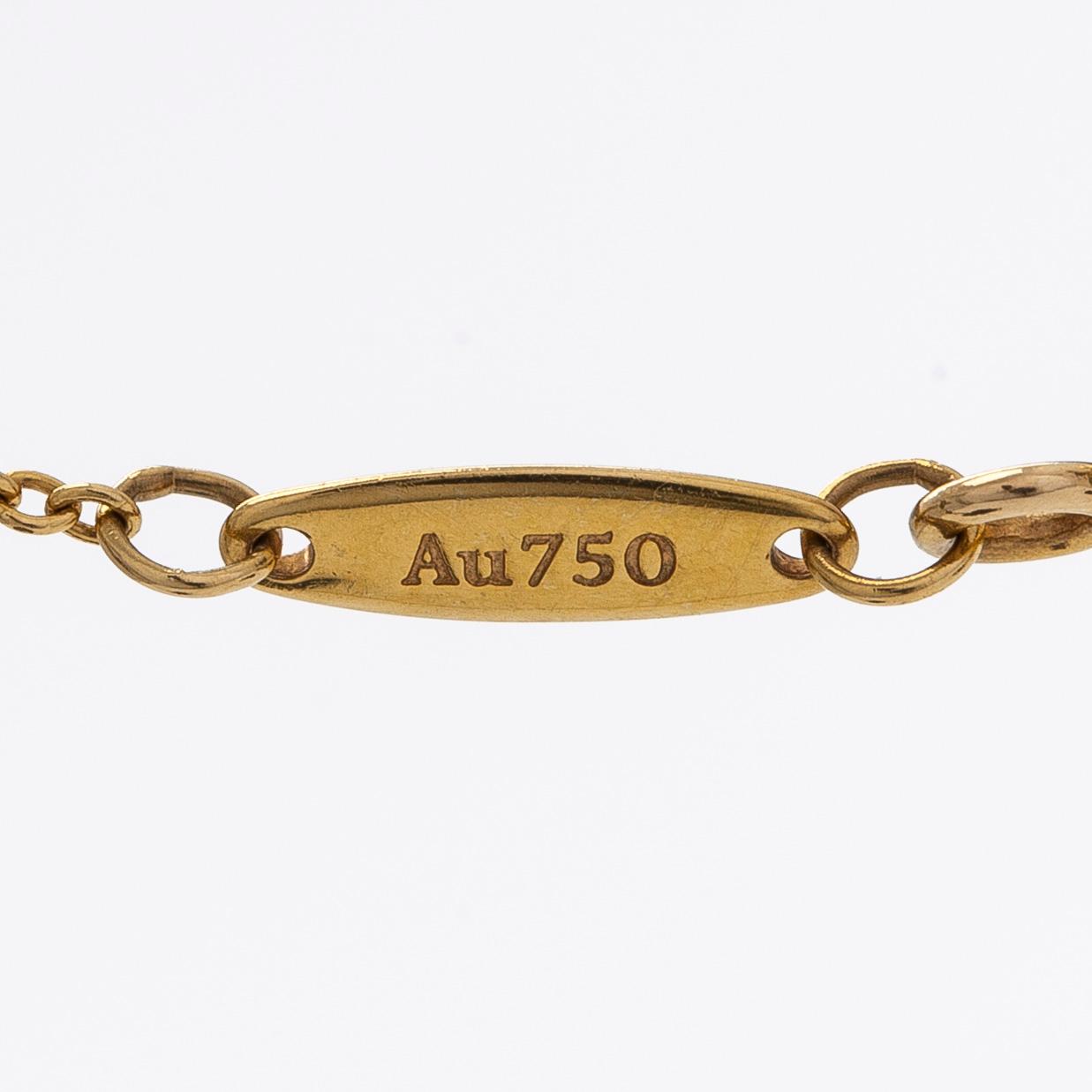 Tiffany & Co, Elsa Peretti, halsband, "Diamonds by the Yard", 18K guld med en briljantslipad diamant.