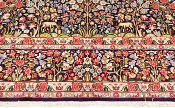 A pictoral 'Millefleur' Kerman carpet 390 x 298 cm.