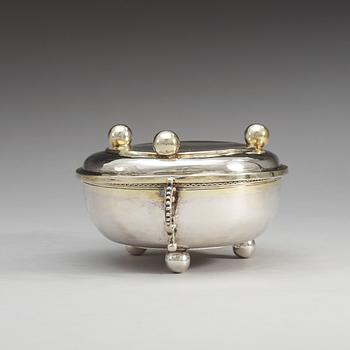 BRÄNNVINSSKÅL med LOCK, av Herman Hermansson, Göteborg 1707. Barock.