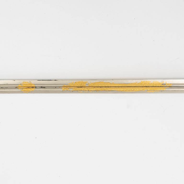 Sabel, svensk, m/1899 för infanteriofficer, med balja.