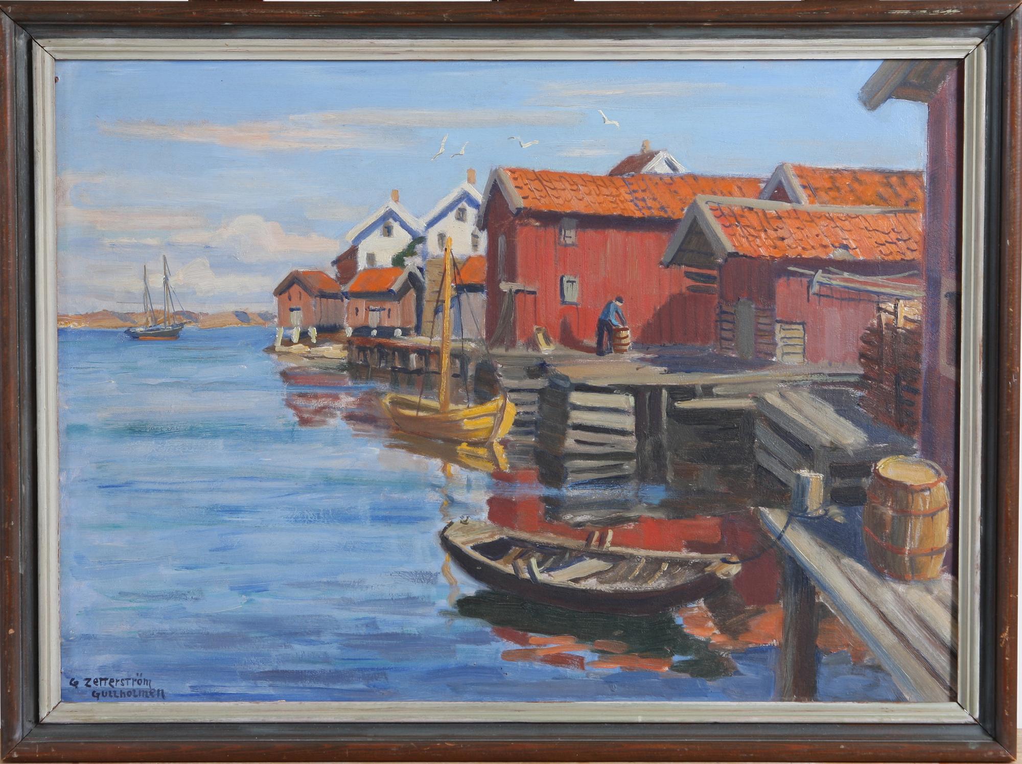 GUNNAR ZETTERSTRÖM, olja på pannå, sign.