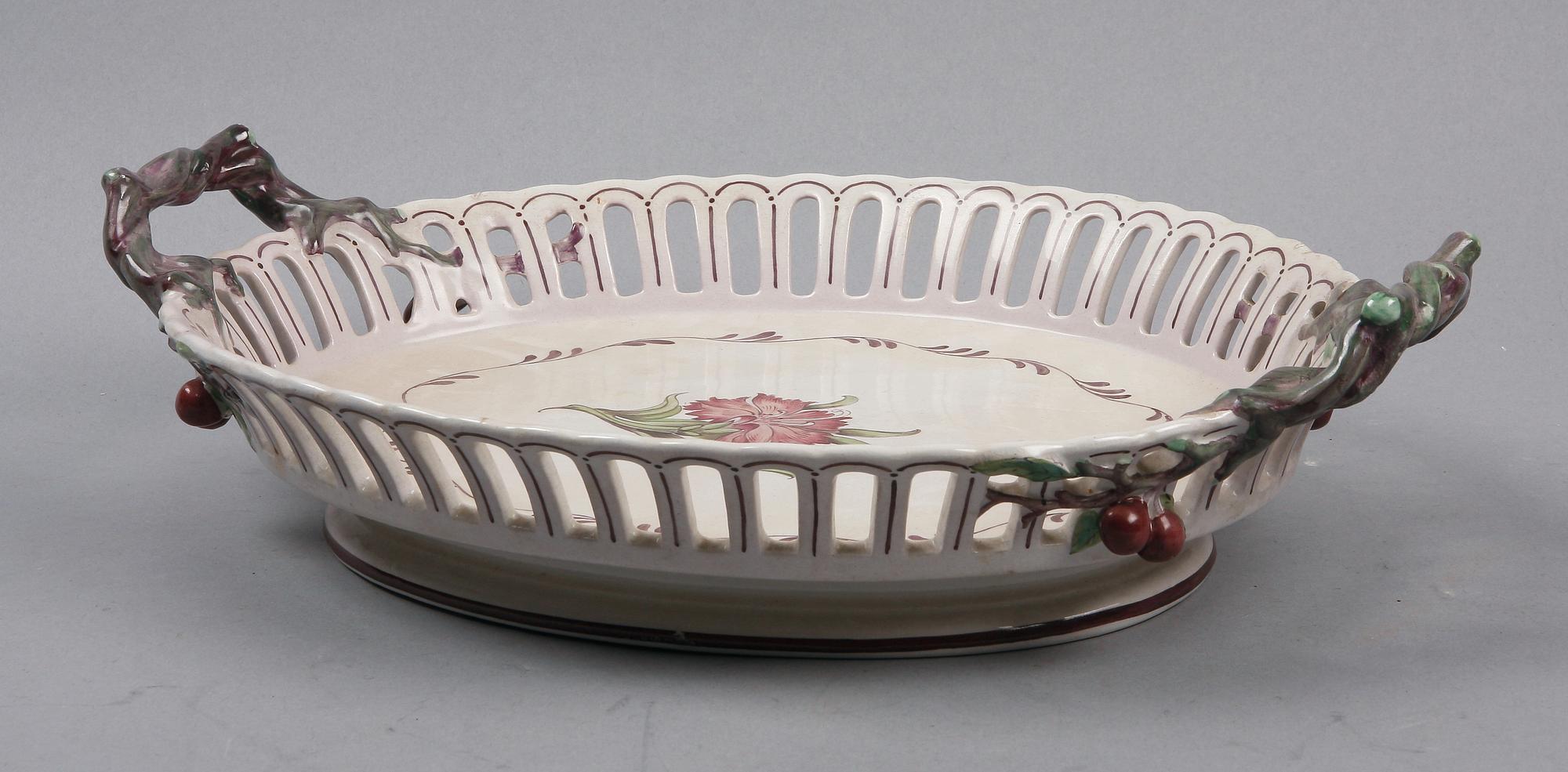 GALLERSKÅL, flintgods, rokokostil, Rörstrand tidigt 1900-tal.