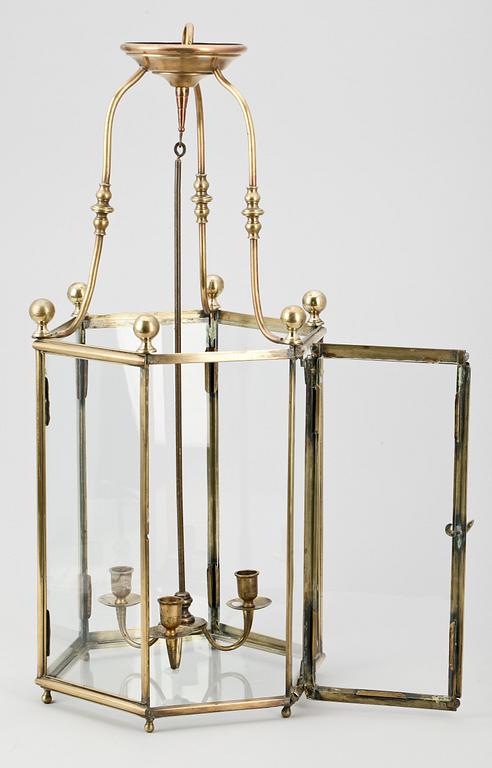 HALLYKTA, mässing och glas, 1800-tal.