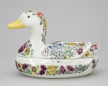 A Piero Fornasetti "Anitra fiorata" tureen, Milano, Italy.