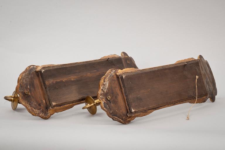 SPEGELLAMPETTER, ett par, rokokostil, 1900-tal.