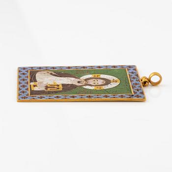 Plaque, guld och cloisonnéemalj, Bysantinsk stil, sentida.