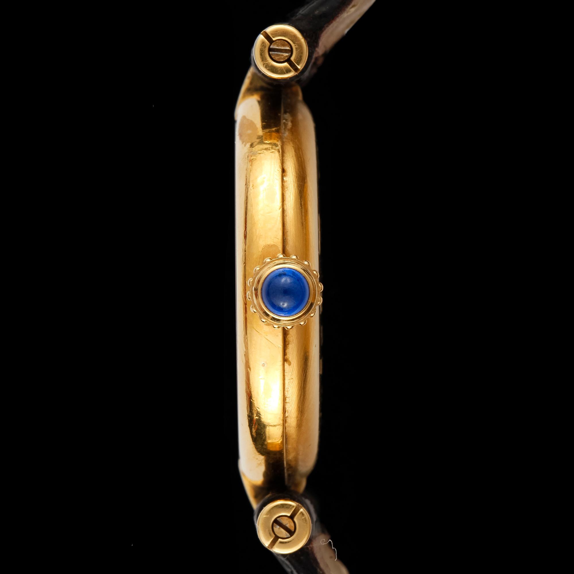 ARMBANDSUR, Must de Cartier, Paris, förgyllt silver, 1980-tal.