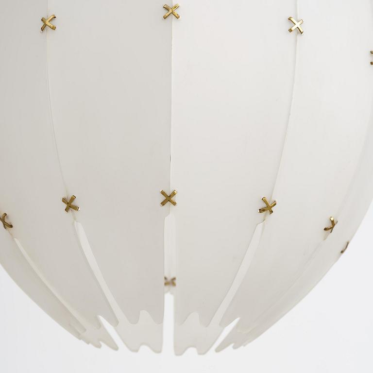 Hans Bergström, taklampa, modell "57", Swedish Modern, ateljé Lyktan, Åhus, 1950-tal.