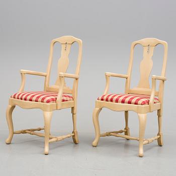 KARMSTOLAR. ett par, rokoko-stil, 1900-talets slut.