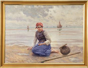 Emil Lindgren, Kvinna på strand i Bretagne.