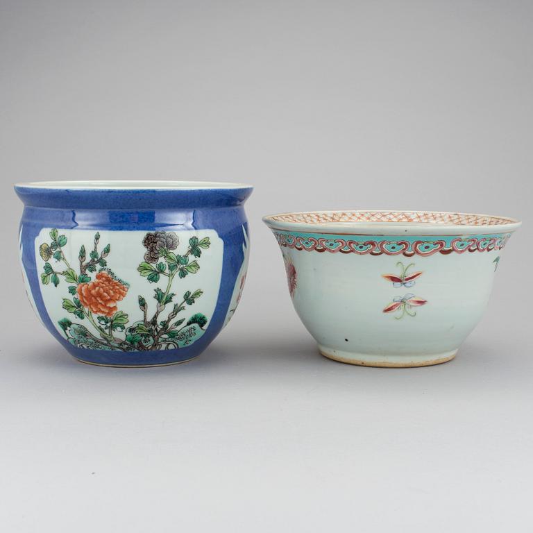 Two Chinese flower pots, 20th Century.