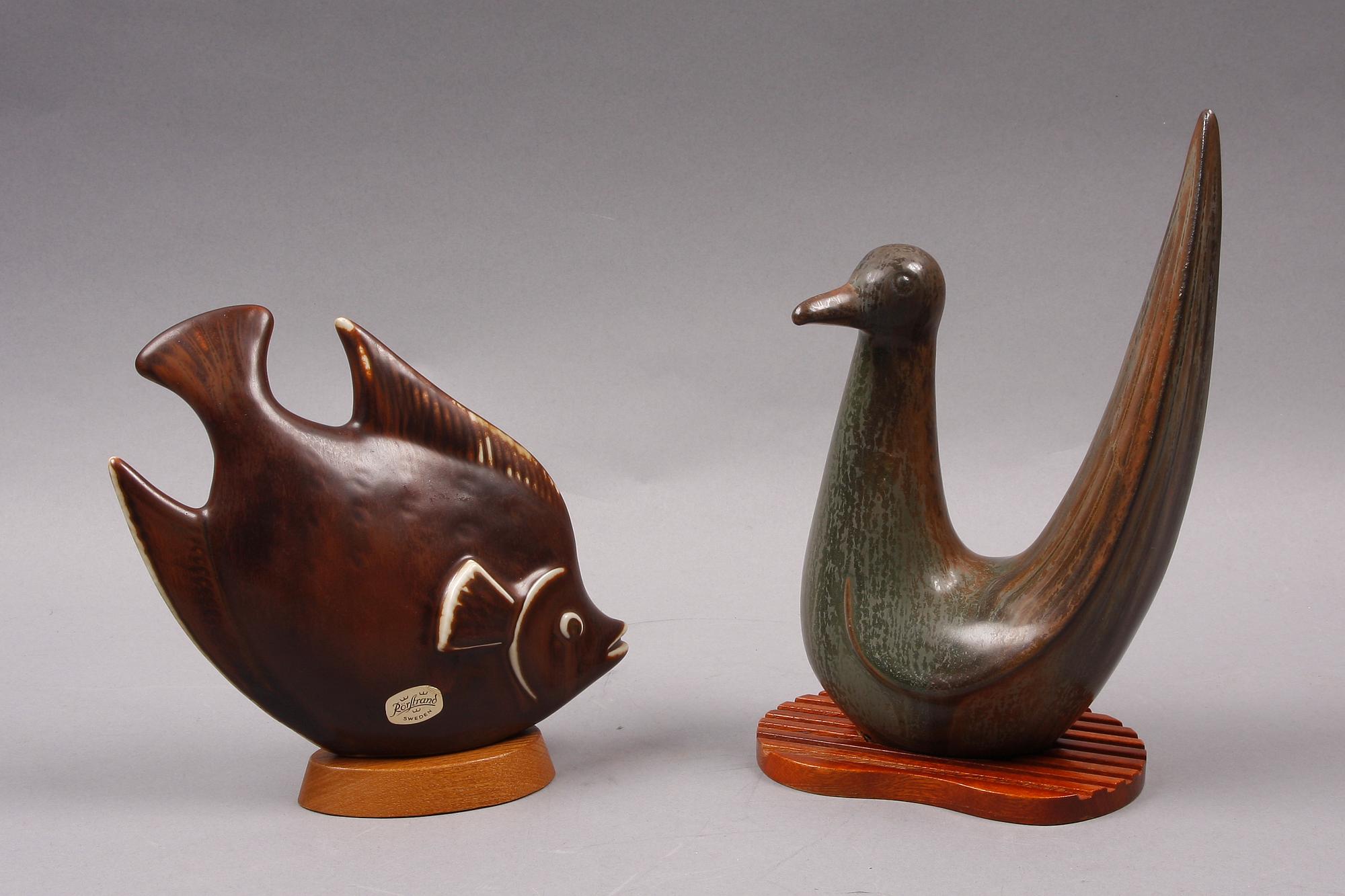 FIGURINER, 2 st, stengods, Gunnar Nylund, Rörstrand.