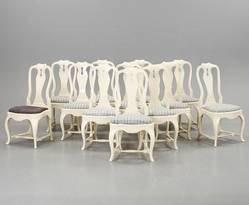 MATSALSSTOLAR, 12 st, rokokostil, 1910-20-tal.
